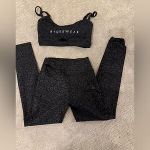 Ryderwear Black Leopard Print Activewear Set